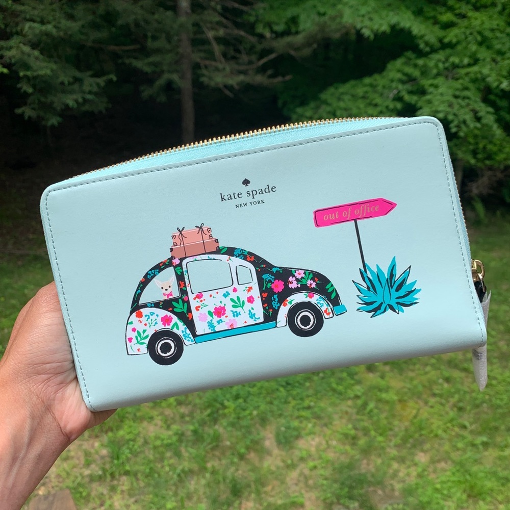 Authentic Kate Spade leather "Car" LG Zip wallet - Picture 14 of 15